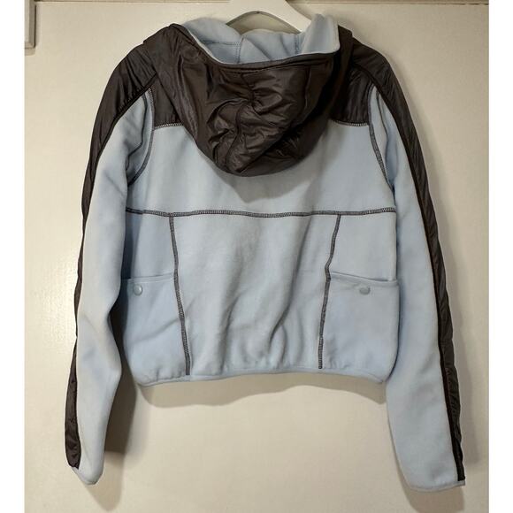 Free People Go The Distance Fleece Jacket Powder Blue Grey Size Small NWT Active - Picture 10 of 16